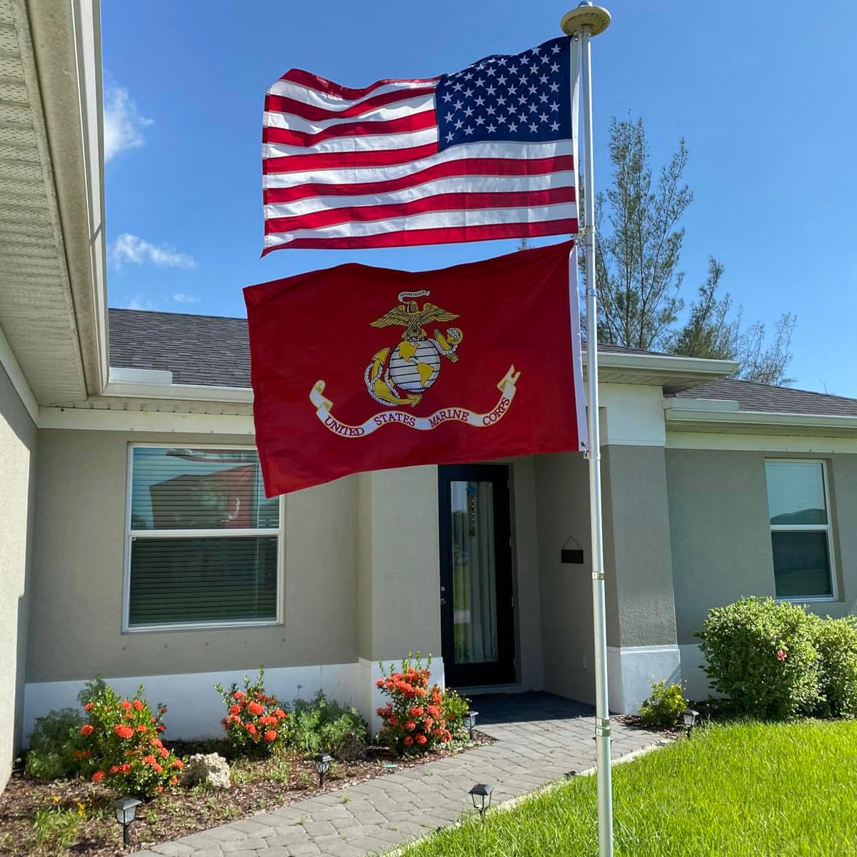 Jayus flag in home or event display scenes for Marine Corps pride