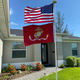 Jayus flag in home or event display scenes for Marine Corps pride