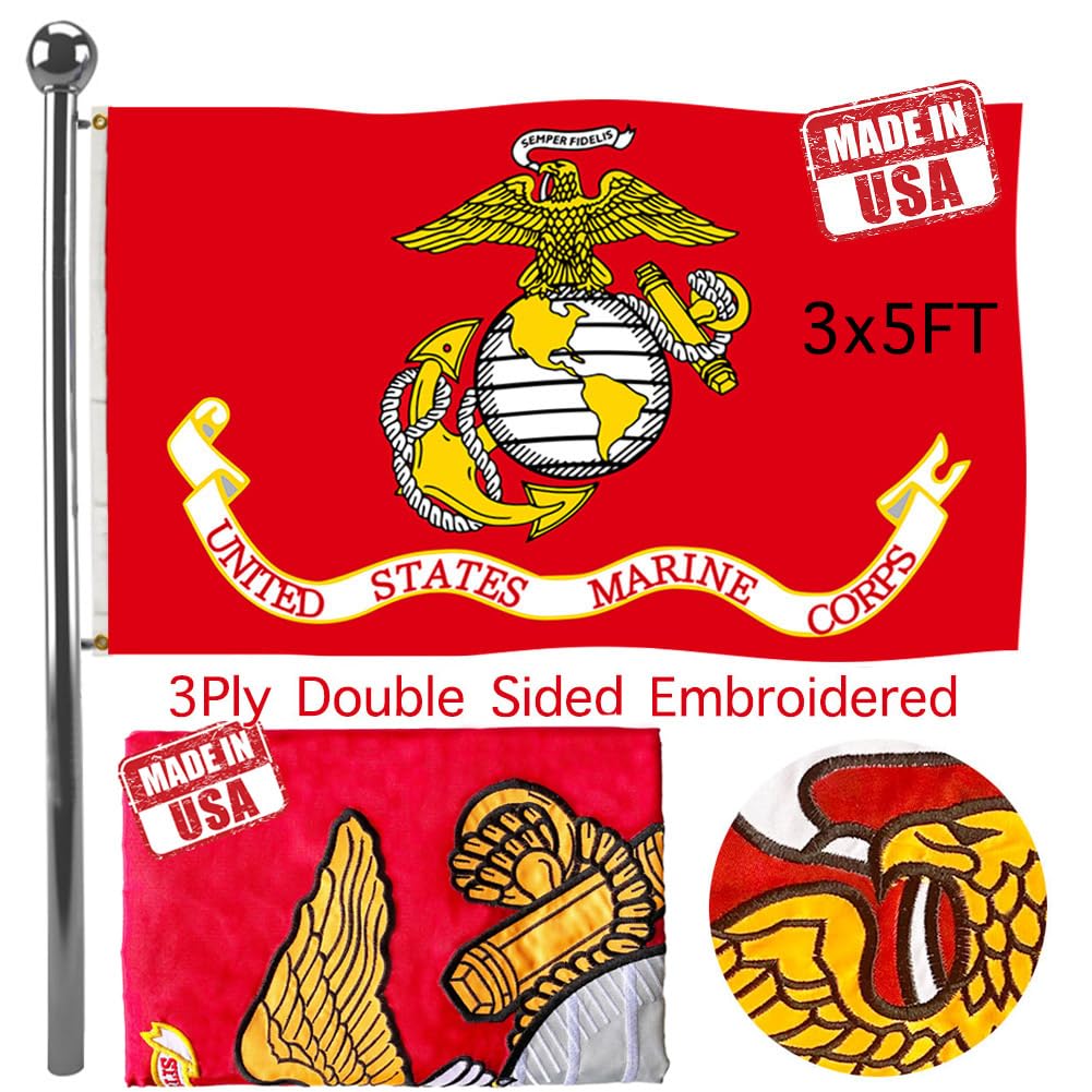 Jayus Marine Corps flag 340D nylon, durable outdoor display