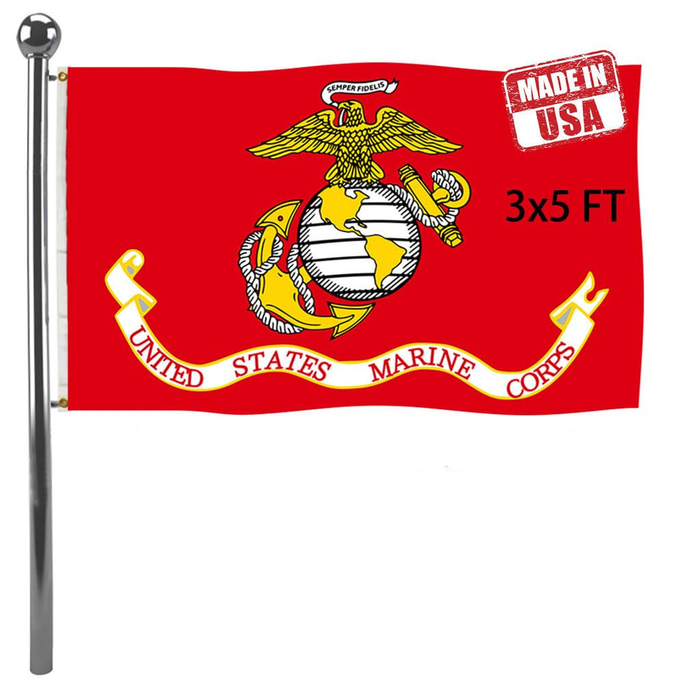 Jayus US Marine Corps flag 3x5 outdoor with vivid colors for outdoor display.