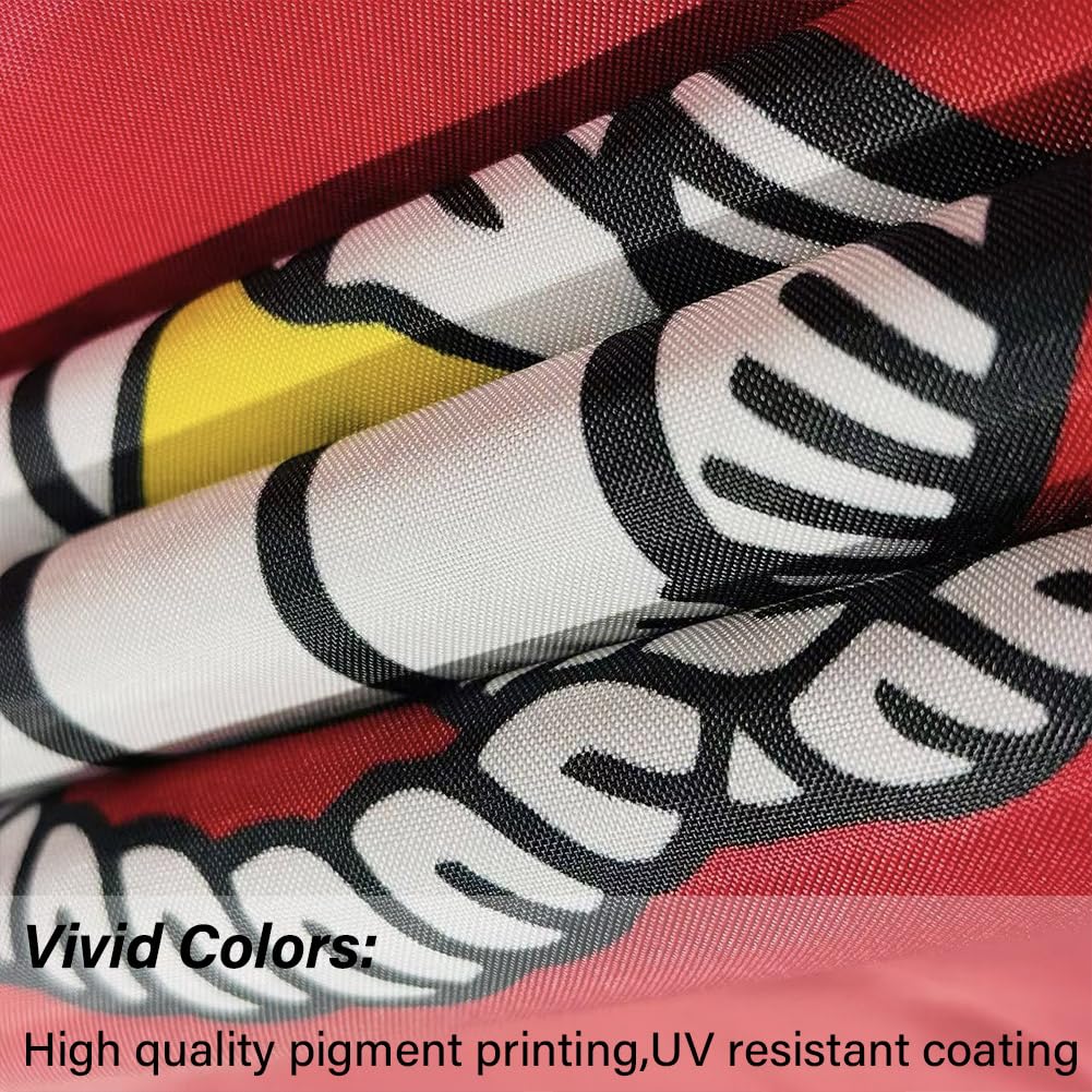 Close-up of Jayus USMC flag nylon texture and 3-ply construction.