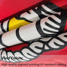Close-up of Jayus USMC flag nylon texture and 3-ply construction.