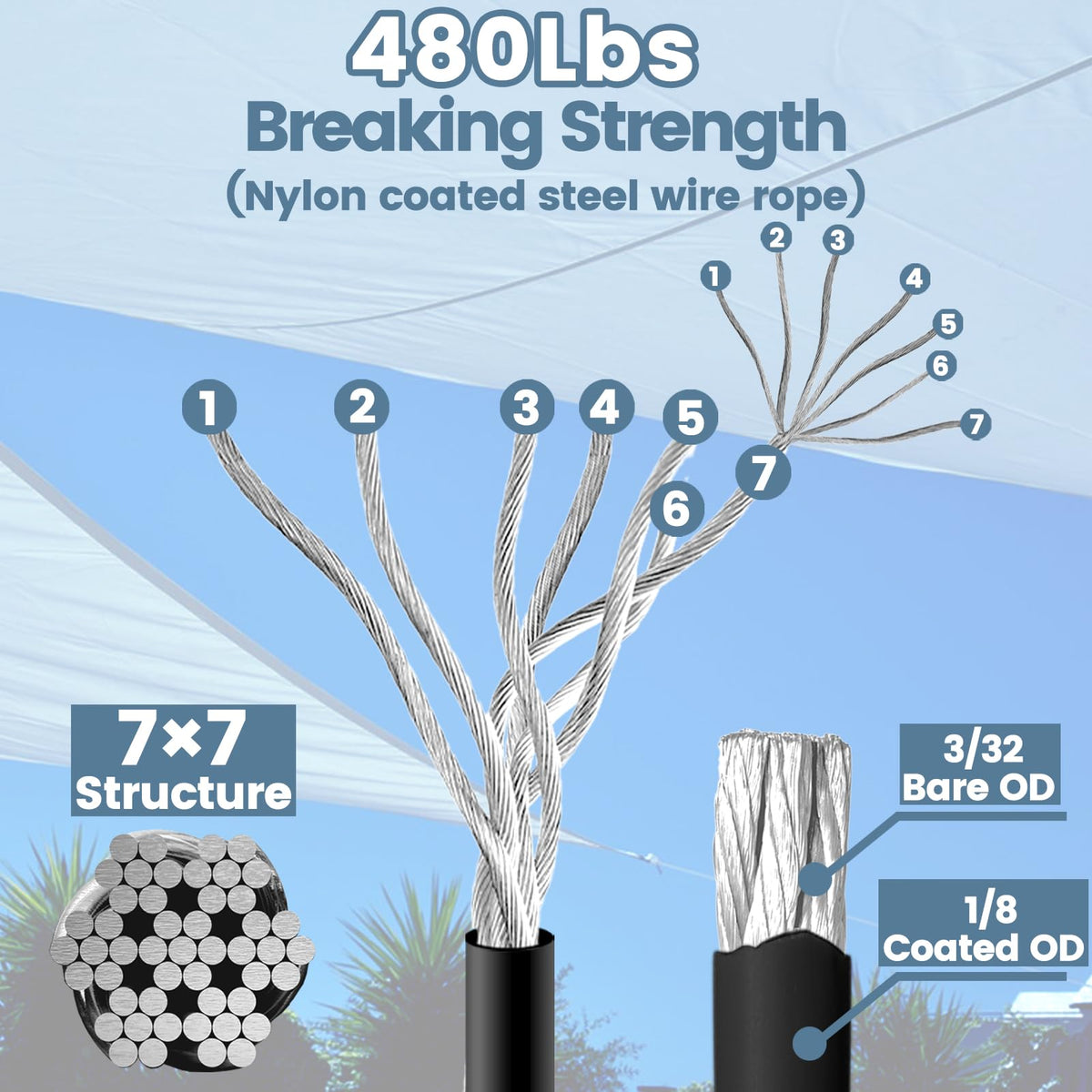 Jayzod sun shade hardware kit adjustable turnbuckle for precise tension