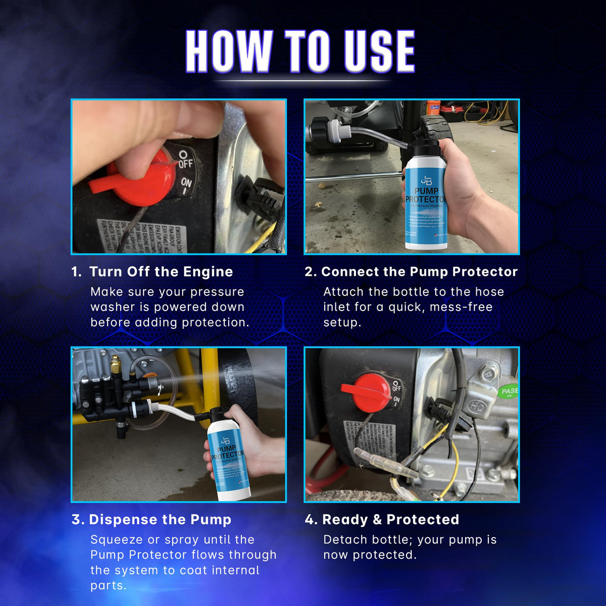 JB Industries piston and seal coating reduces friction for smoother startup.