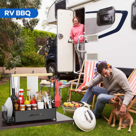 JBBTOOL Grill Caddy quick to assemble for on-the-go use.