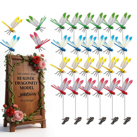JBRGWSN dragonfly clips multicolor 12pc for garden decoration and pest deterrence
