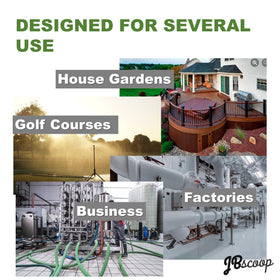 JBscoop holder accommodates 180 ft of 1/2 inch hose.