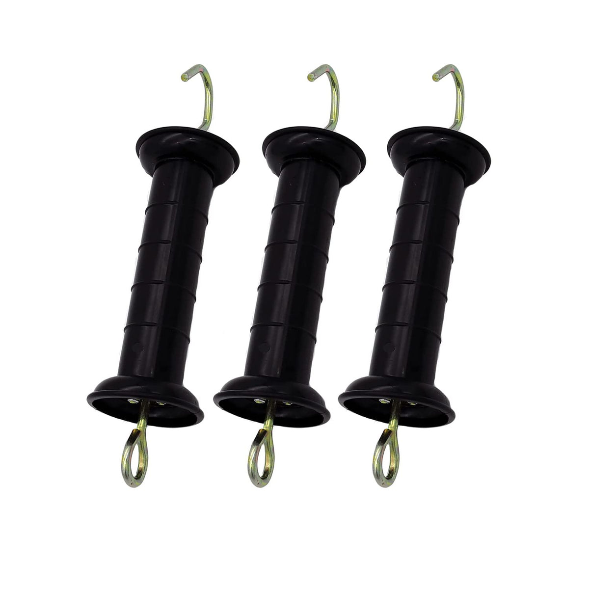JBTOZIUY gate handle with spring in black, easy grip for safer gate operation.