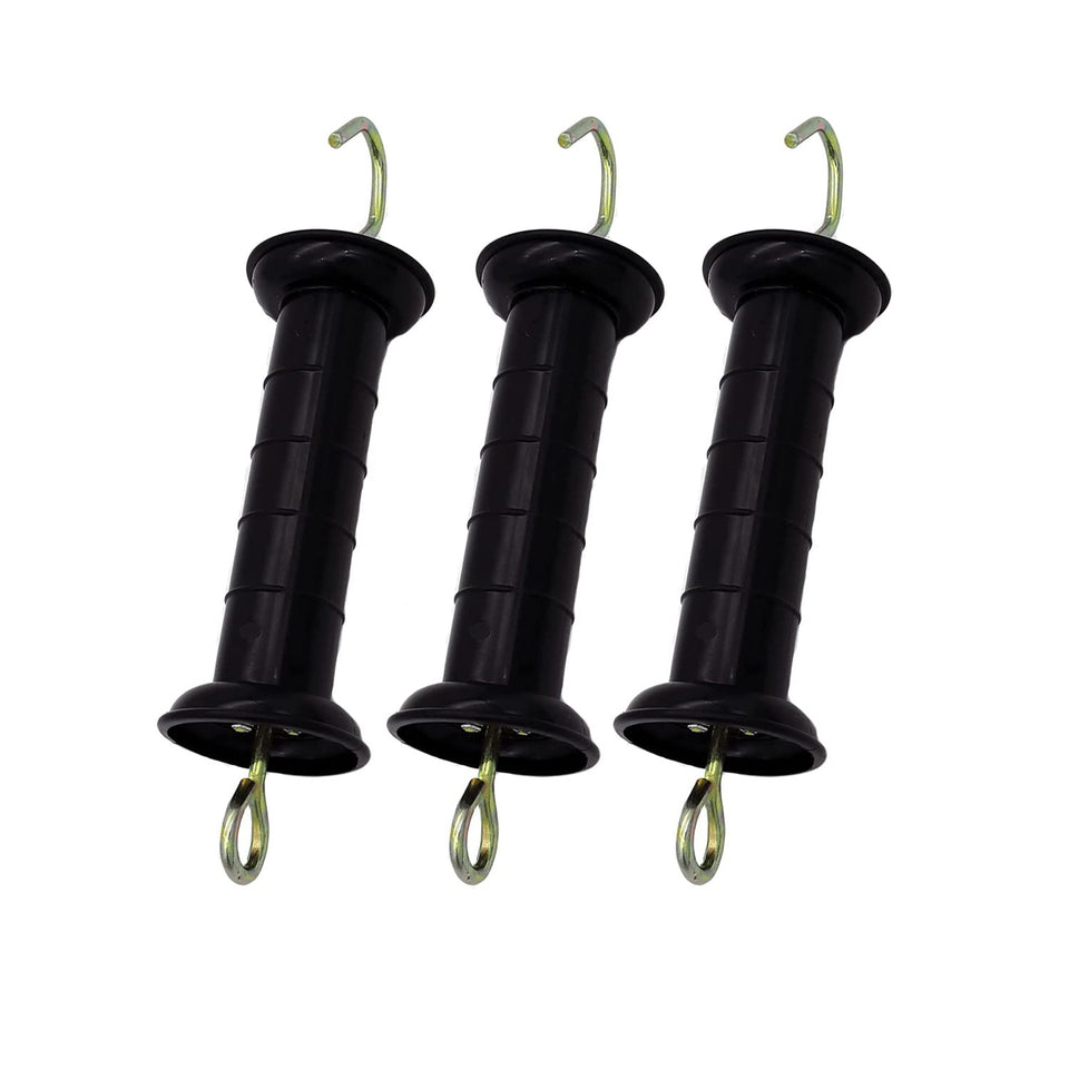 JBTOZIUY gate handle with spring in black, easy grip for safer gate operation.