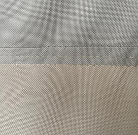 J&C patio swing seat cover back view illustrating full-frame protection for 3-seater.