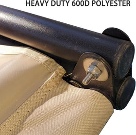 J&C fabric texture detail highlights heavy-duty 600D polyester and UV resistance.