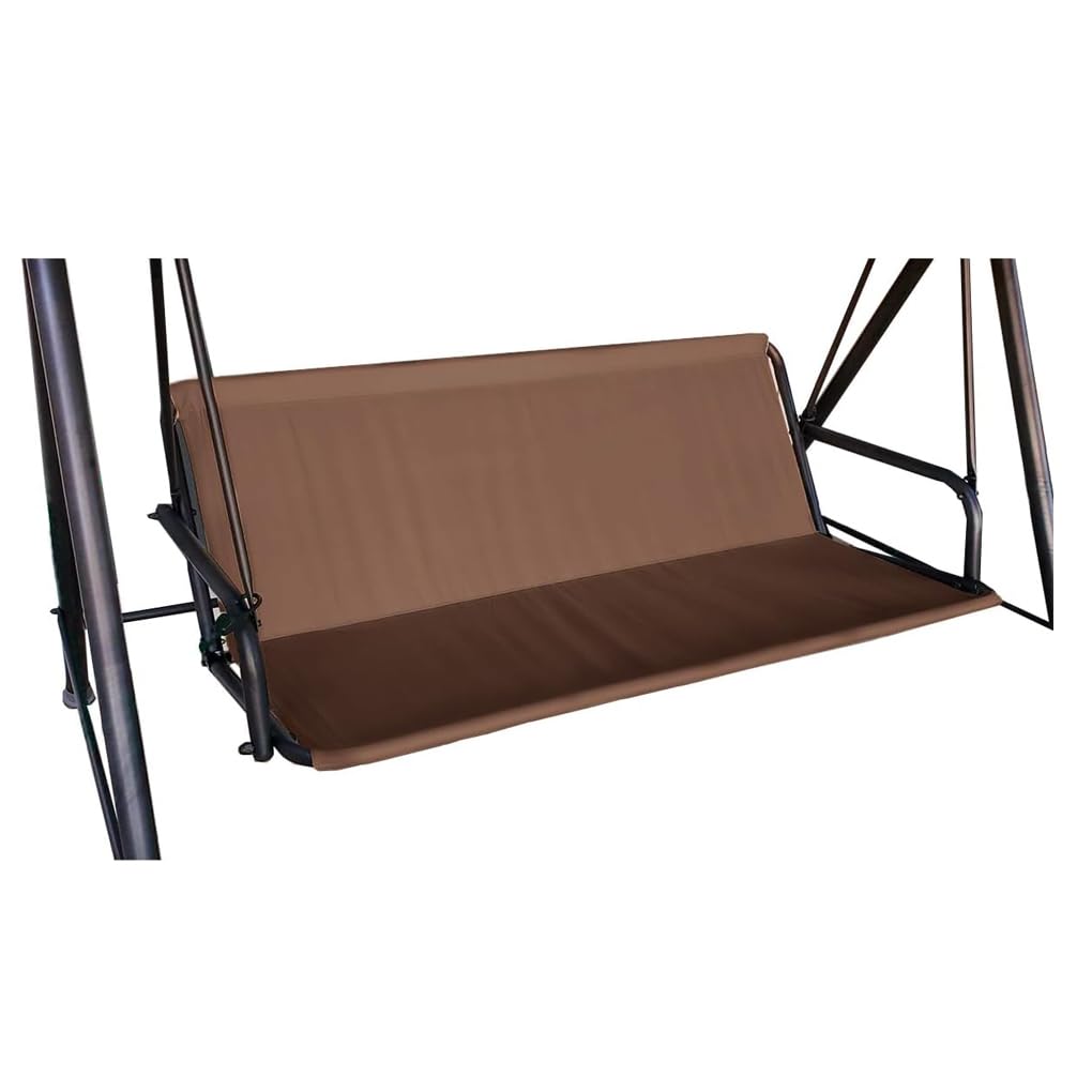 J&C patio swing seat cover front view highlighting 600D waterproof, fade-resistant fabric.