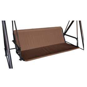 J&C patio swing seat cover front view highlighting 600D waterproof, fade-resistant fabric.