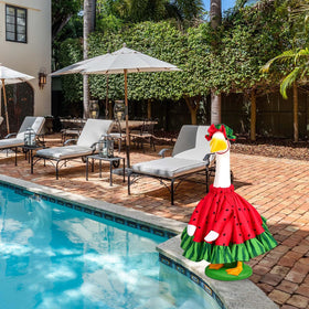 JcHrmers summer garden decor with watermelon goose outfit