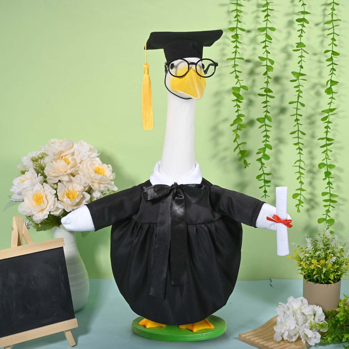 JcHrmers 23-inch goose outfit fits standard lawn geese with ease.