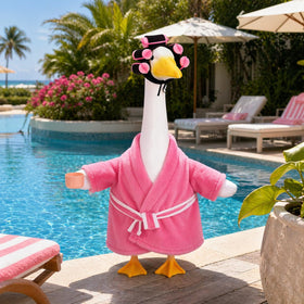 JcHrmers 23-inch goose statue outfit fits most standard porch geese.