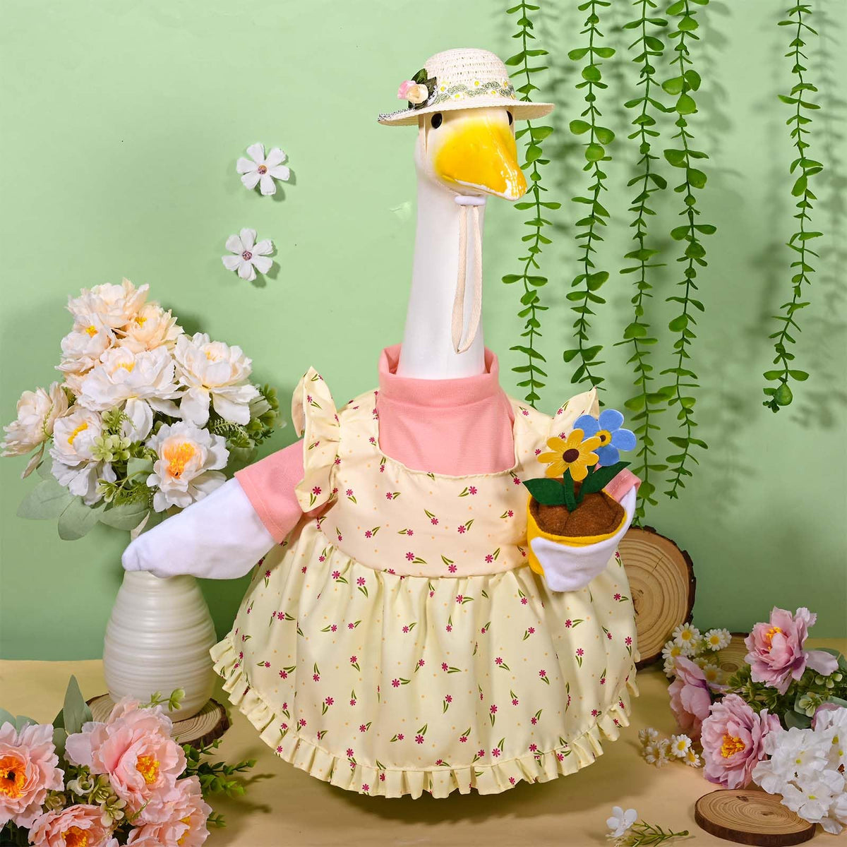 JcHrmers Goose statue 23-inch fit ensures easy styling for cement geese.
