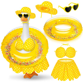 JcHrmers bikini porch goose yellow bikini enhances spring garden charm