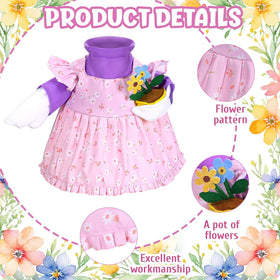 Close-up of floral print dress on a JcHrmers goose statue
