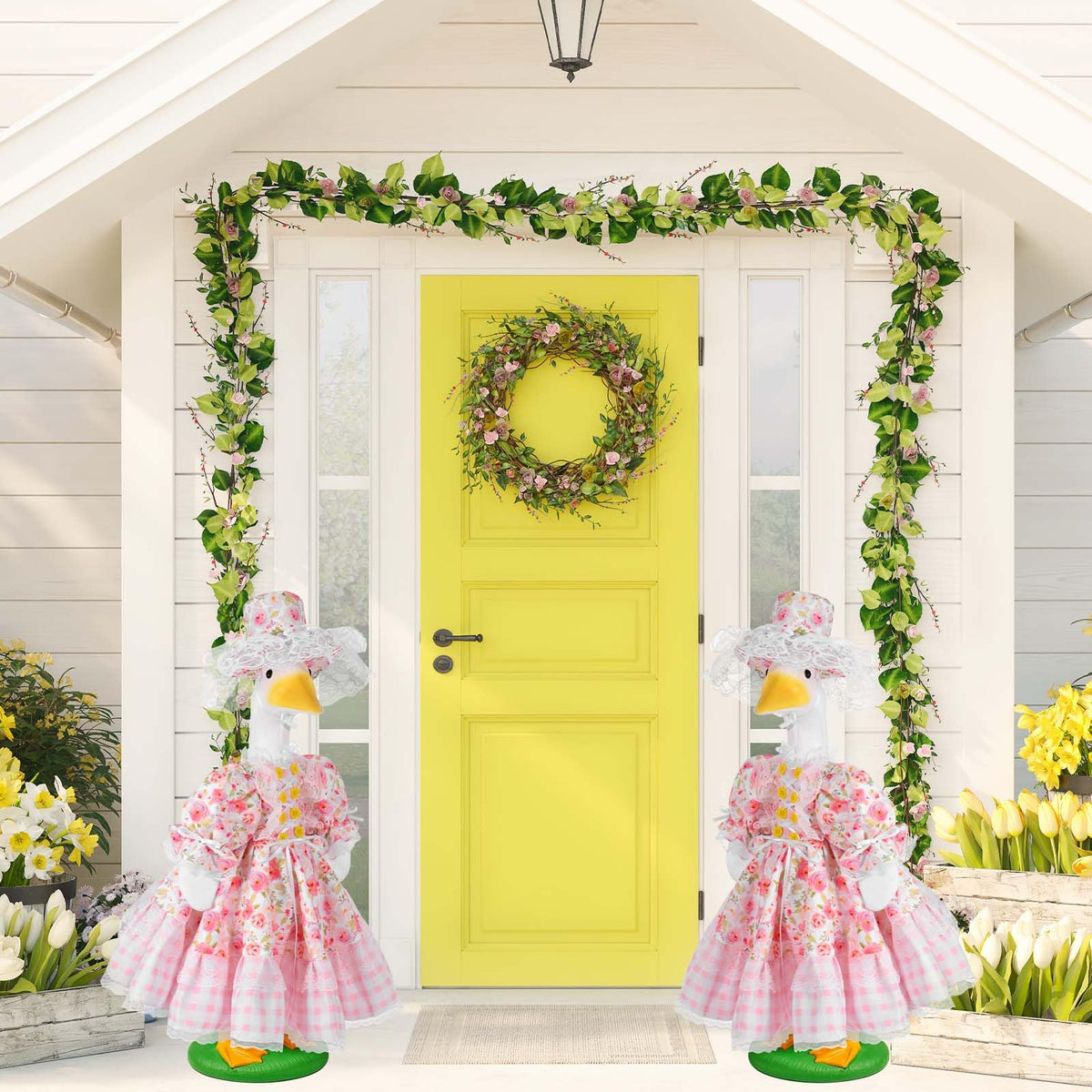 JcHrmers easy-to-fit lawn statue outfit with durable stitching.