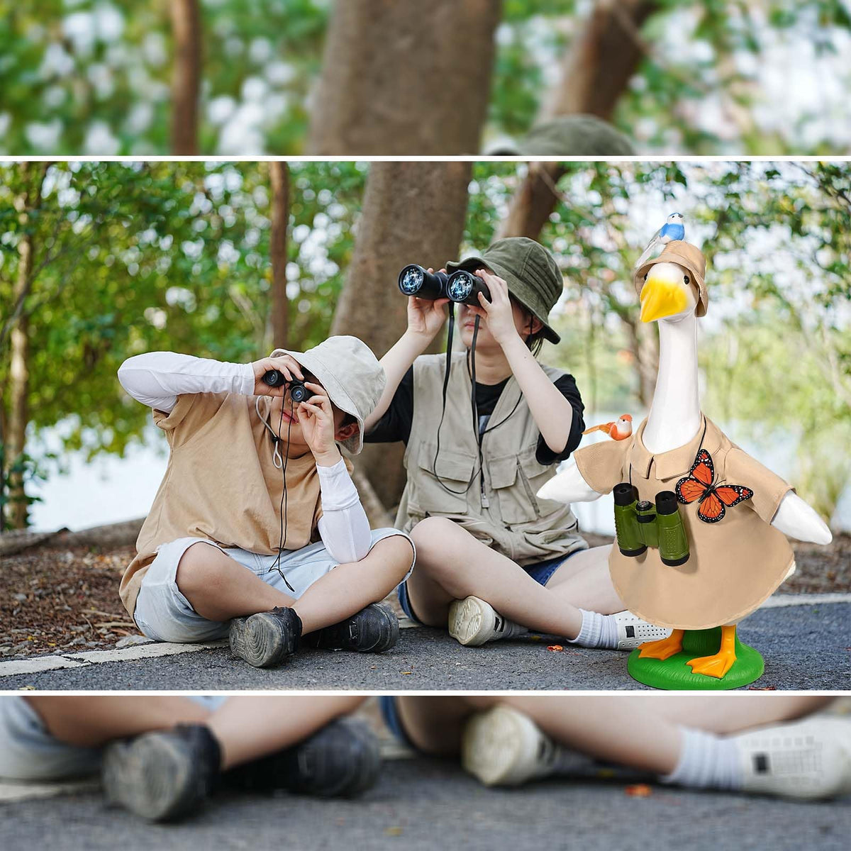 JcHrmers foam goose figurines keep the setup lightweight and easy to reposition.
