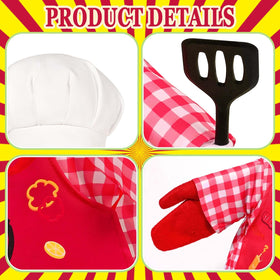 JcHrmers goose chef apron in red checkered pattern adds playful kitchen theme