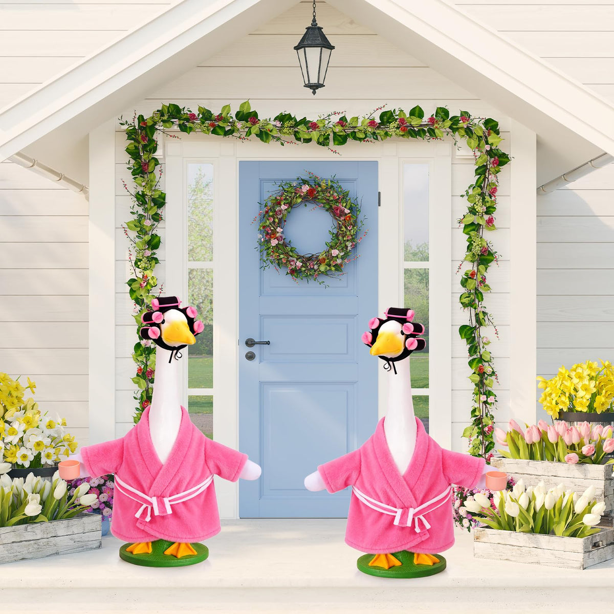 JcHrmers old lady design adds playful personality to goose statue.
