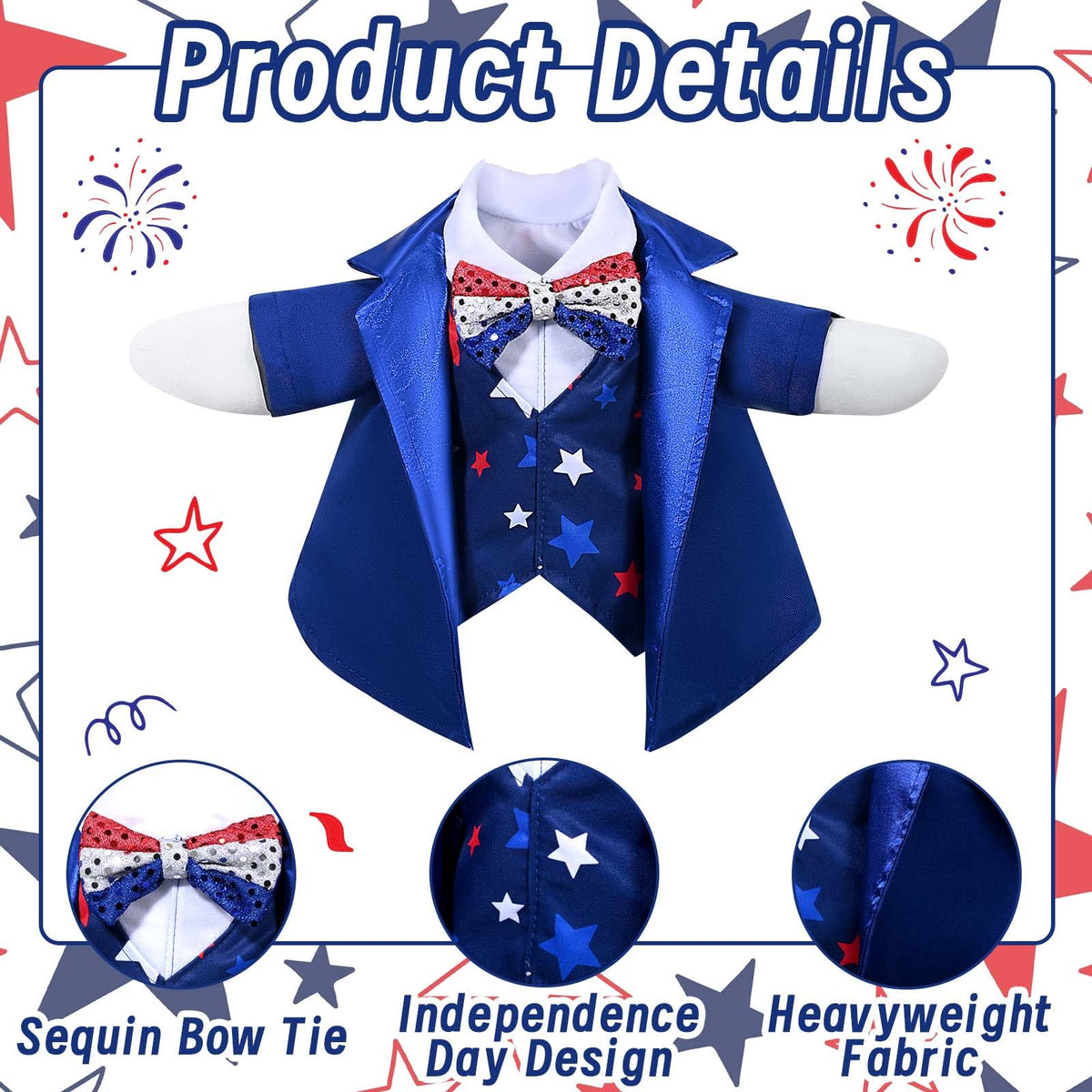 JcHrmers patriotic goose outfit flag enhances Independence Day yard display.