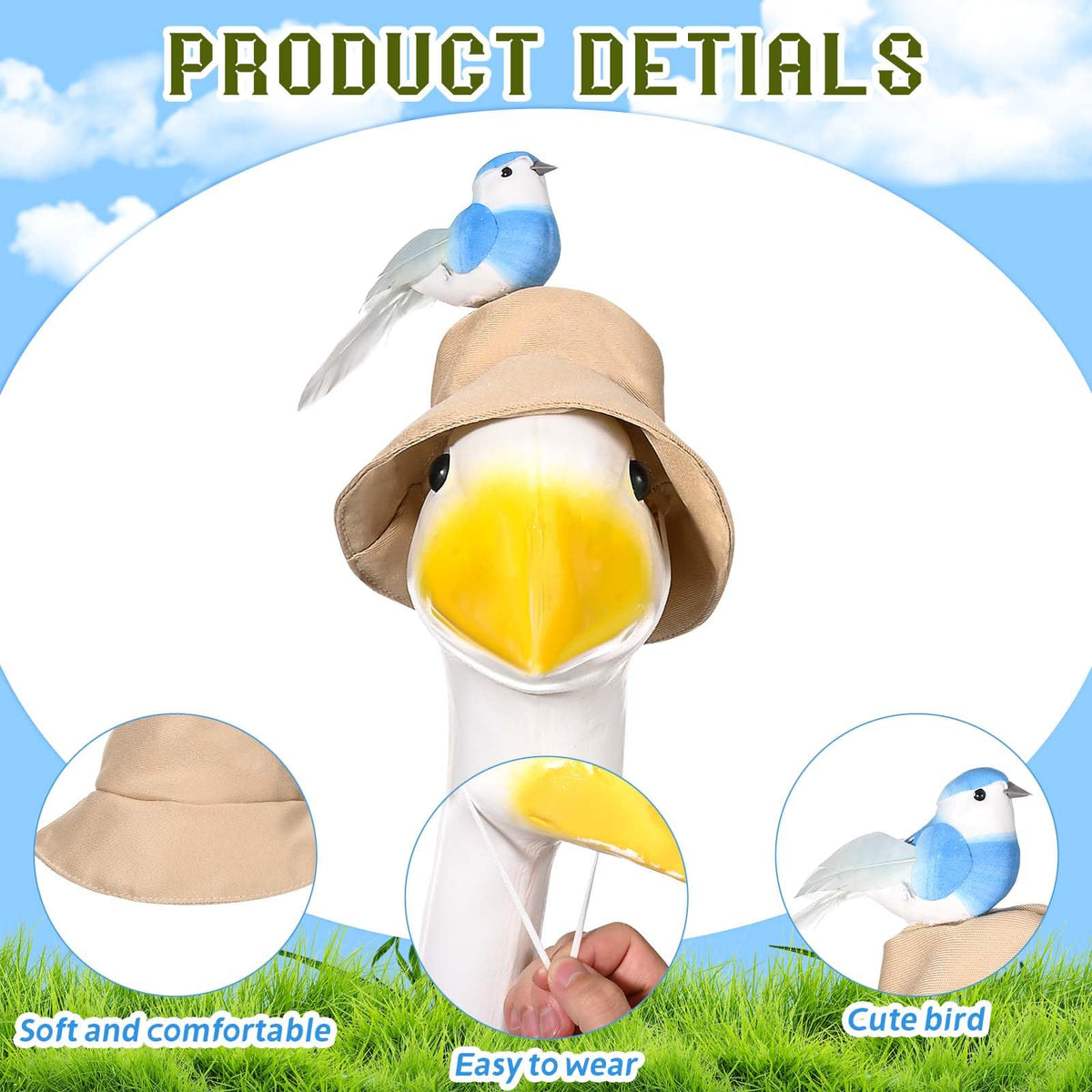 JcHrmers porch goose costume creates a charming yard centerpiece.