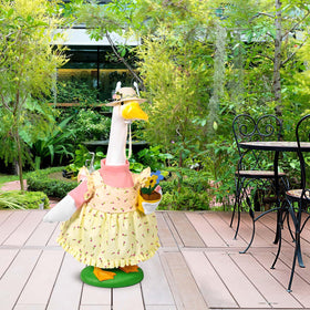 JcHrmers Porch goose outfit creates a charming focal point for guests.