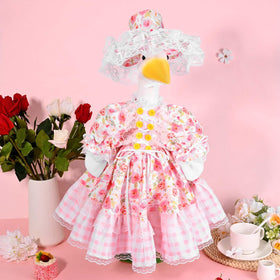 JcHrmers spring floral Lolita style adds whimsy to statues.