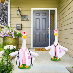 JcHrmers stethoscope prop enhances the nurse week display outdoors