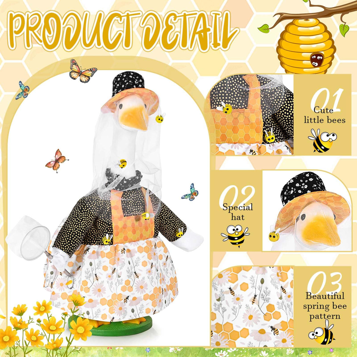 JcHrmers weather-resistant beekeepers costume preserves vivid colors outdoors.