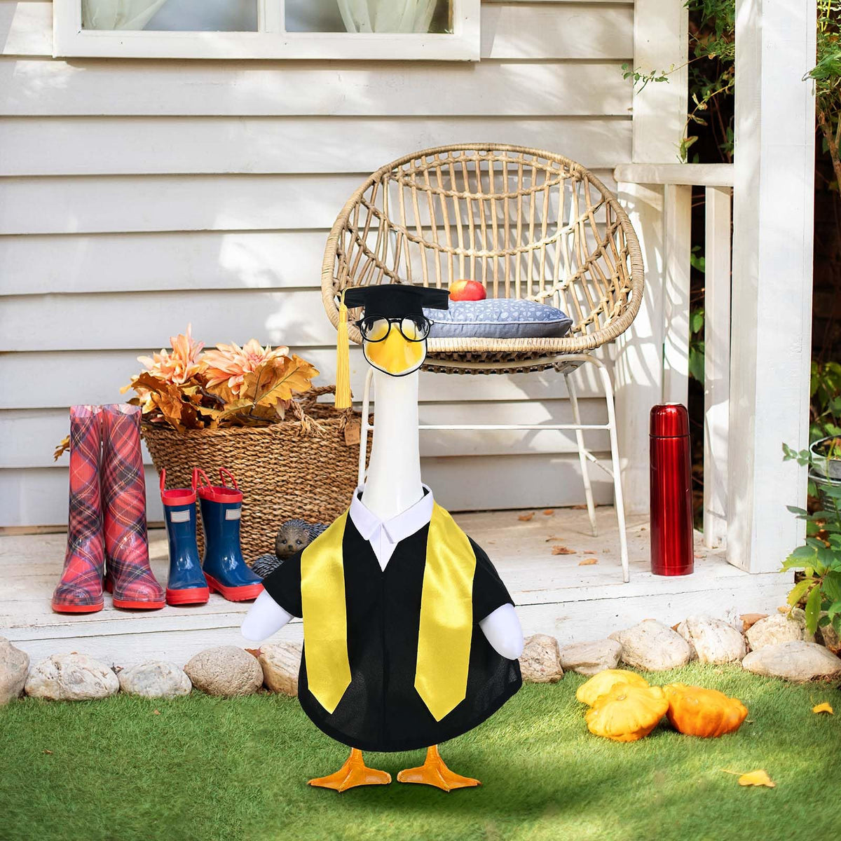 JcHrmers yard party decoration featuring a graduation goose