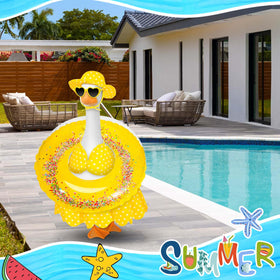 JcHrmers yellow polka dot garden decor goose enhances yard appeal