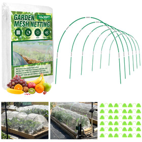 JCKHXG garden netting kit with ultra-fine mesh protects crops from pests while letting light through.