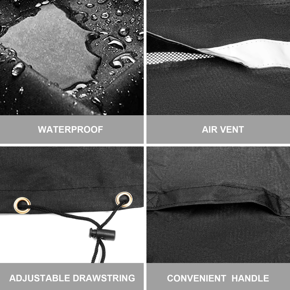 JCLMER 73700 cover uses waterproof fabric to resist rain and snow.