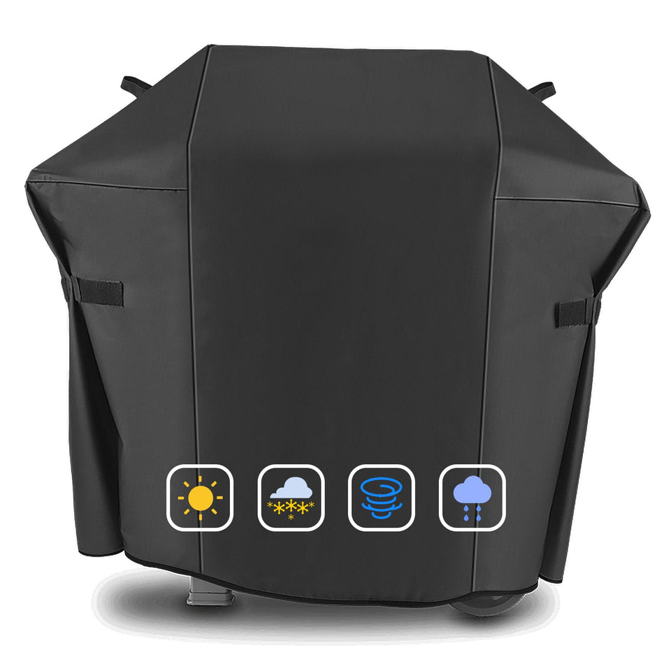 JCLMER Weber Spirit II 200 cover front view protects grill from rain and sun