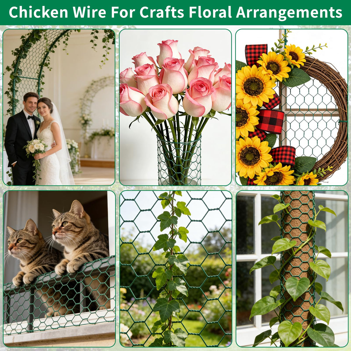 Jcmbreltik flower netting used to support decorative floral displays.