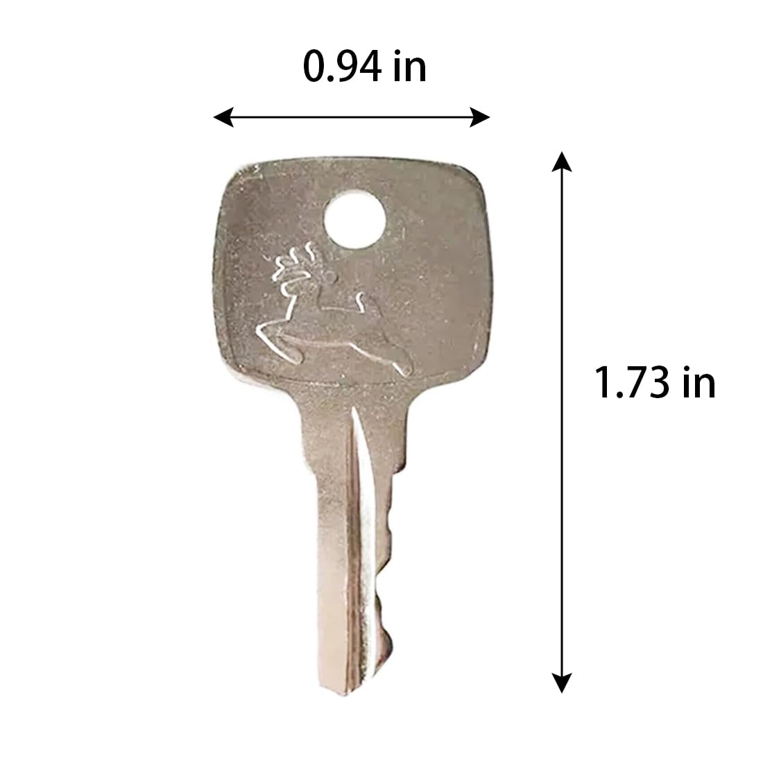 John Deere compatible ignition key AR51481 with ring for field use.