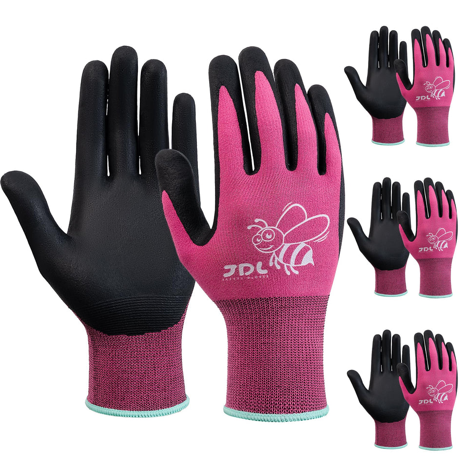 JDL pink women’s gloves with strong palm grip for secure handling in wet conditions.
