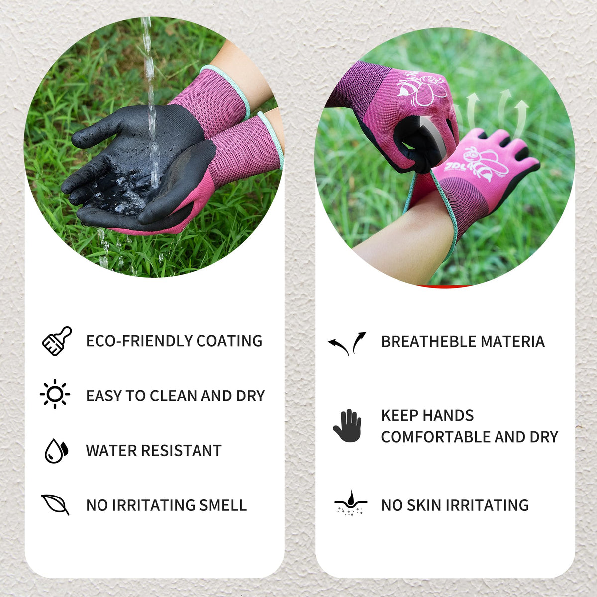 JDL pink gloves support touchscreen use without removal.