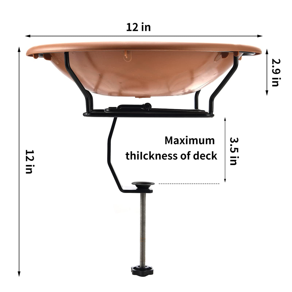 Jealoeur adjustable clamp supports decks up to 3.5 inches for secure placement