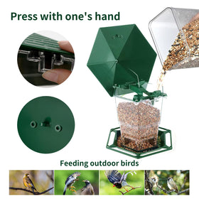 Jealoeur bird feeder with large capacity holds up to 2.2 lb of seeds for longer viewing