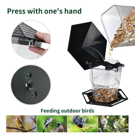 Jealoeur bird feeder large capacity holds up to 2.2 lb seeds.