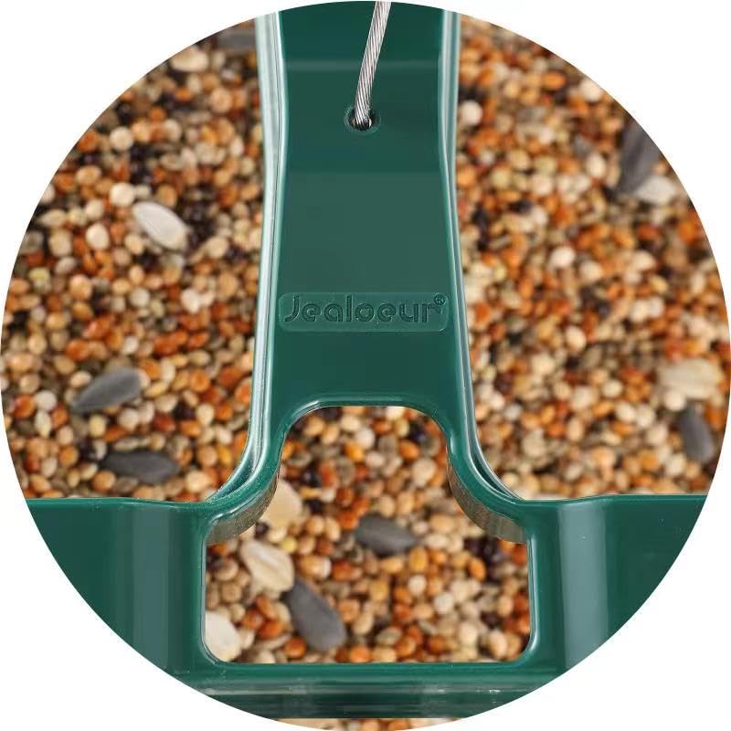 Jealoeur bird feeder arrives fully assembled and ready to hang