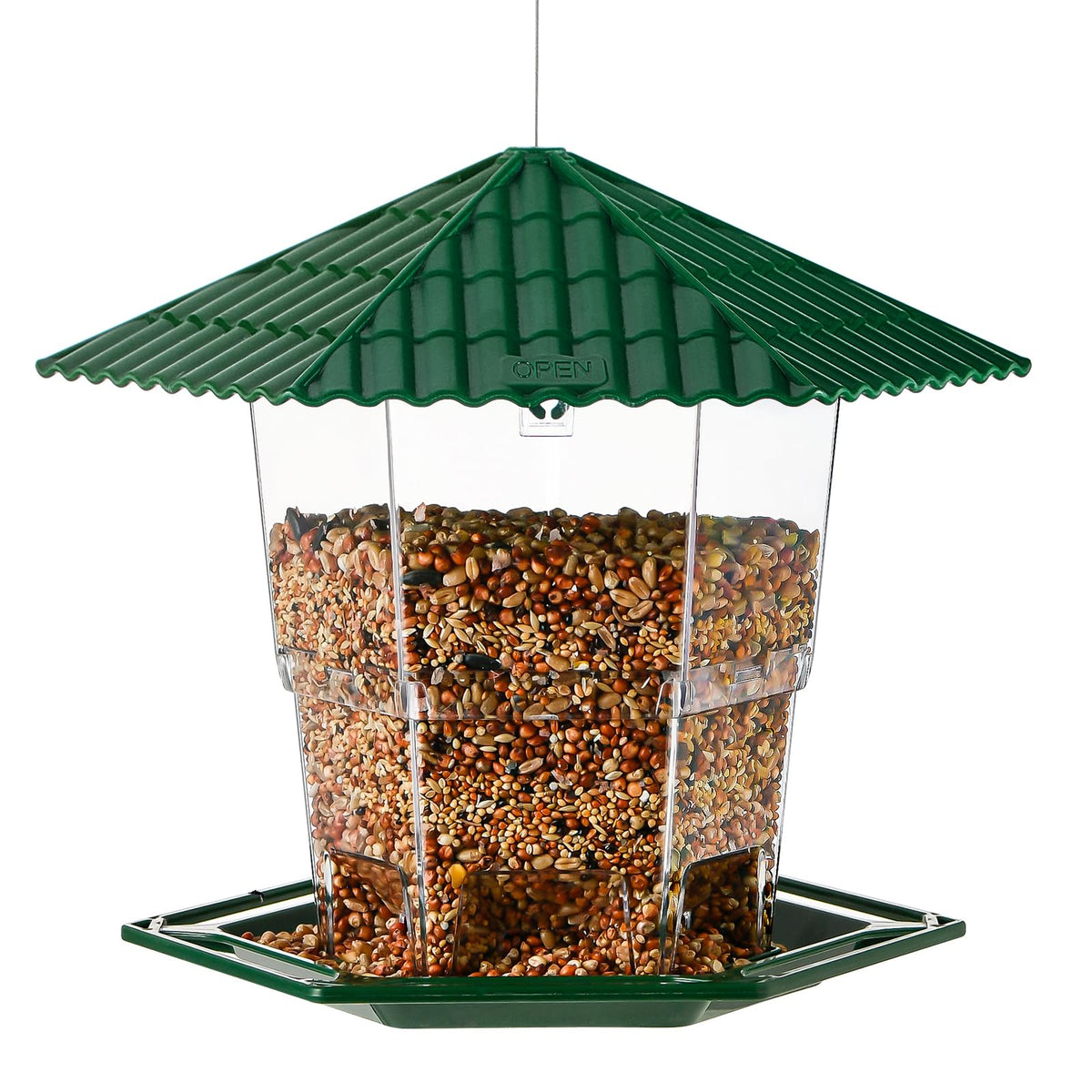Jealoeur bird feeder ready to hang saves setup time and simplifies outdoor feeding.