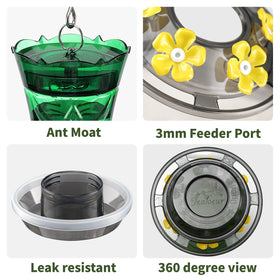 Jealoeur 18 oz capacity feeder for longer nectar