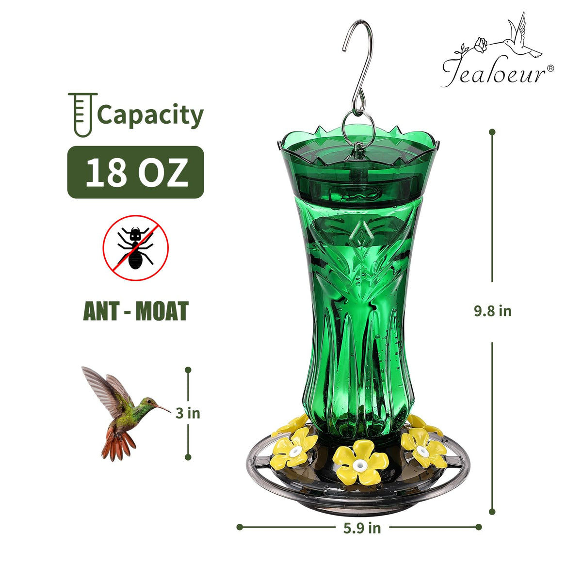 Jealoeur feeder uses 3mm mouth to deter pests