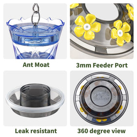 Jealoeur bottom-rotation with silicone seal minimizes nectar loss